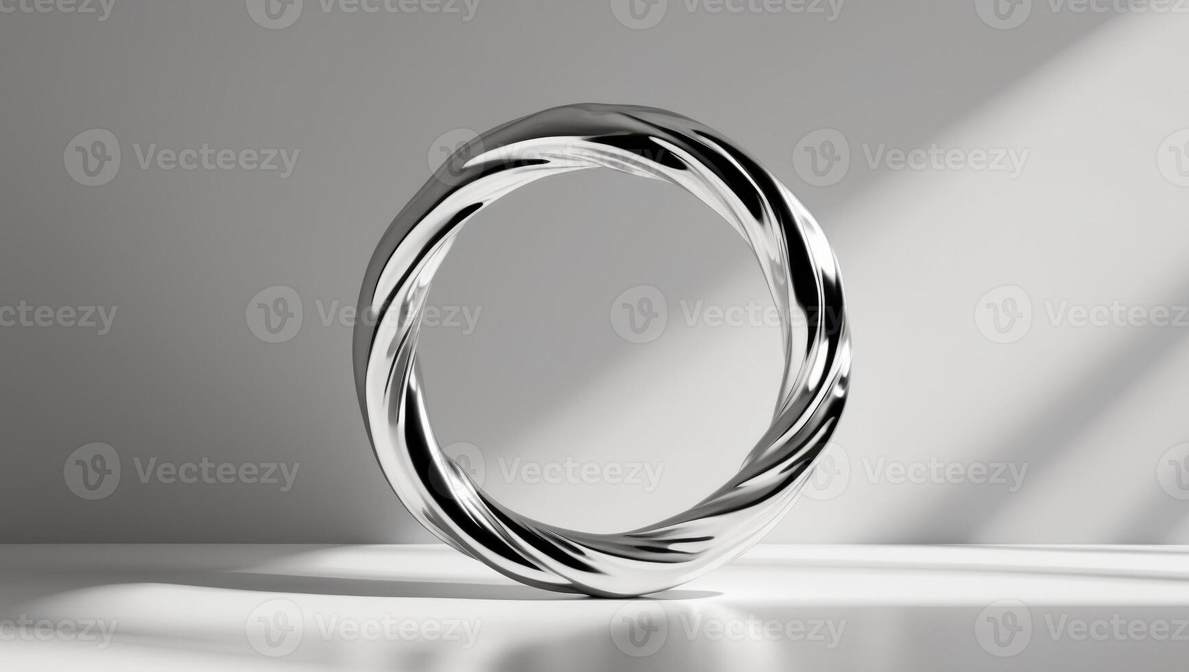 Shiny Twisted Metal Circle Abstract Design photo
