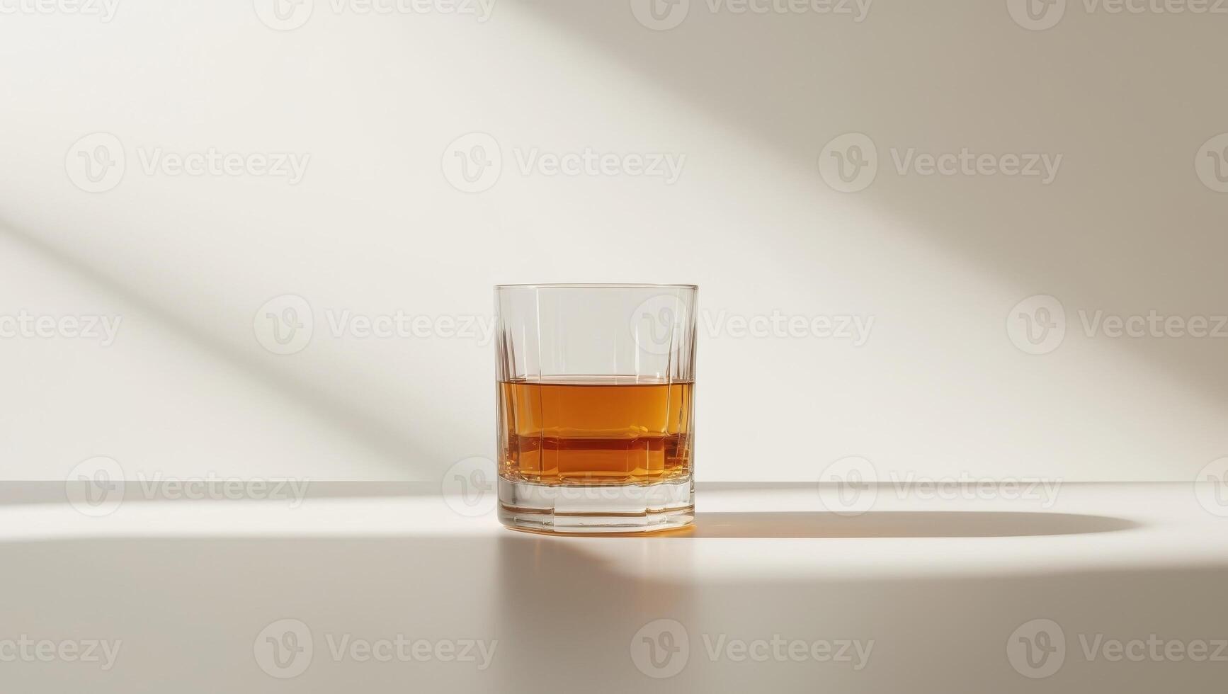 A glass of whiskey sitting on a table photo
