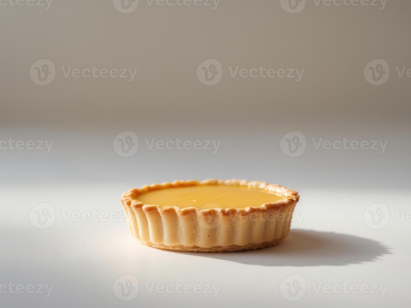 Delicious Golden Custard Tart Pastry Dessert photo