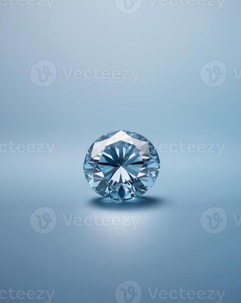 a close up of a diamond on a blue background photo