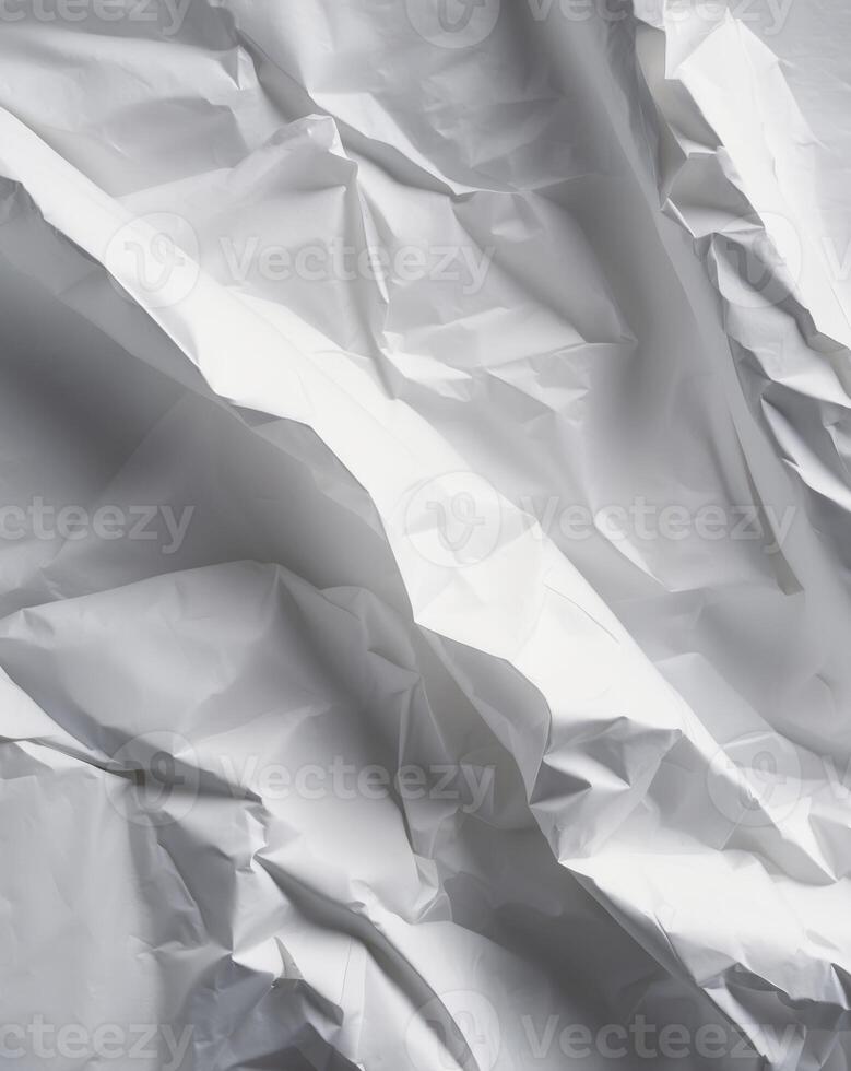Blank white crumpled and creased paper poster texture photo