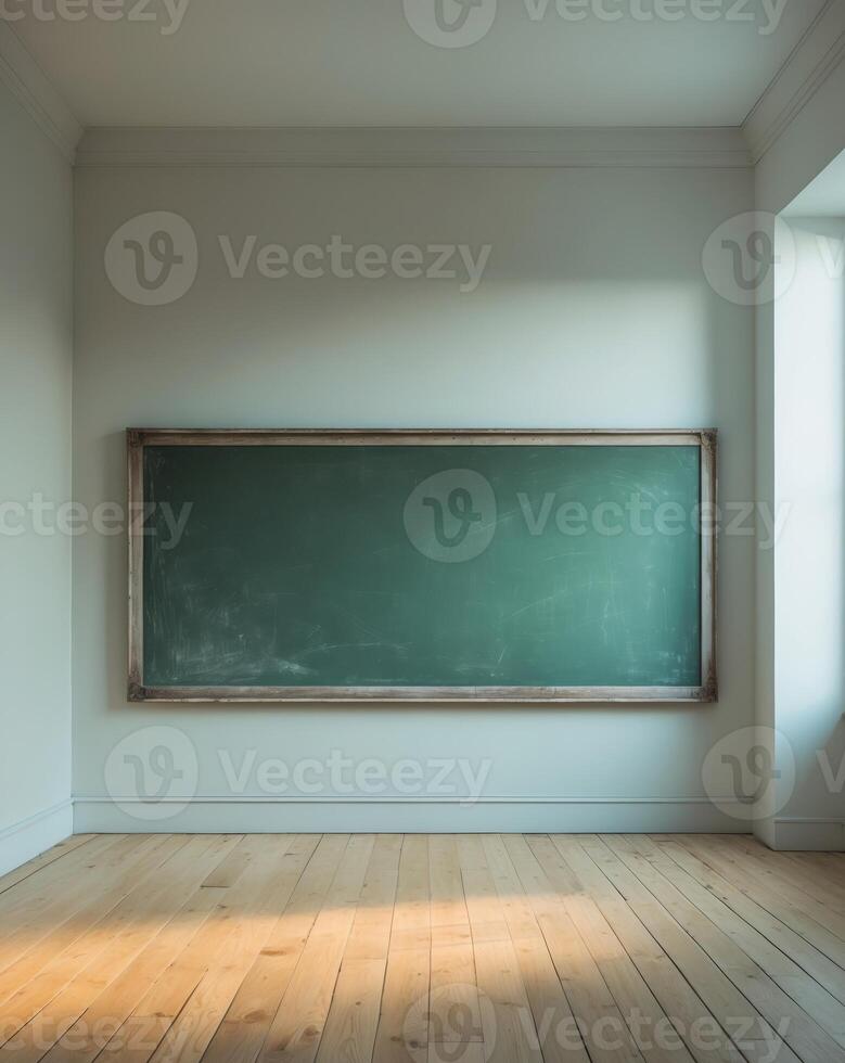 Empty room with chalkboard in the middle of the room photo
