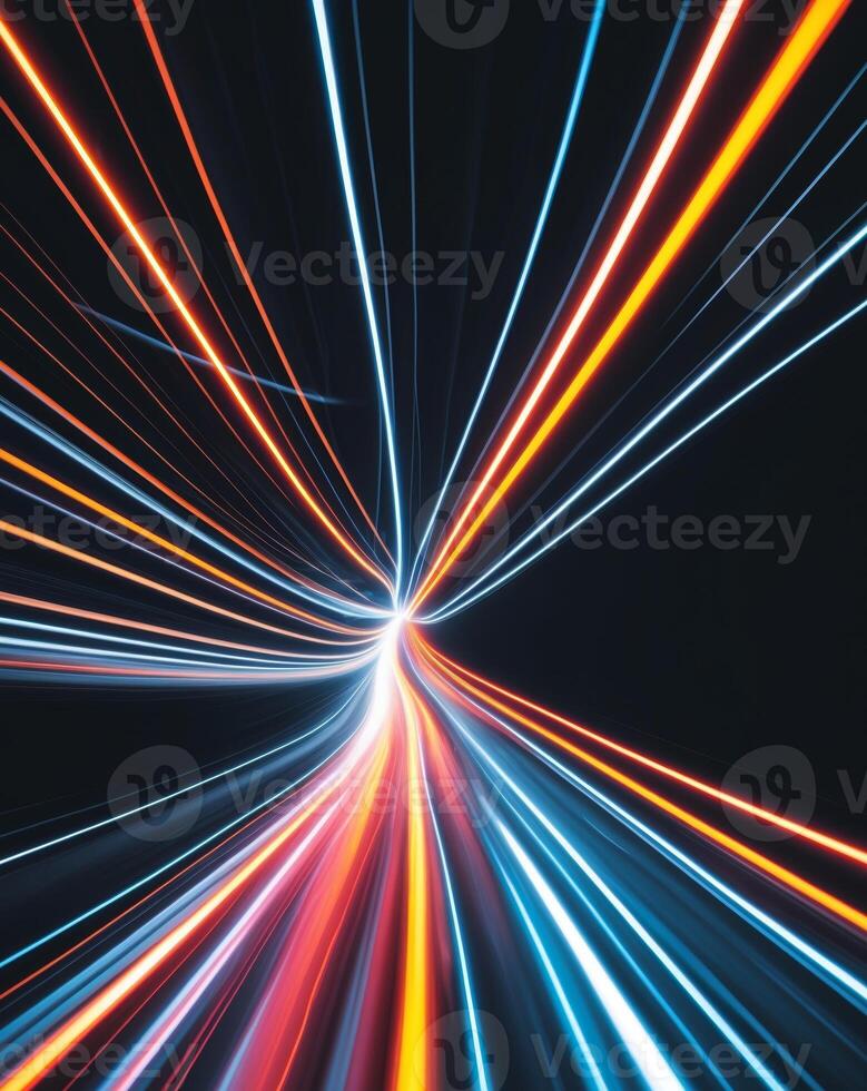 Light trails on a black background photo