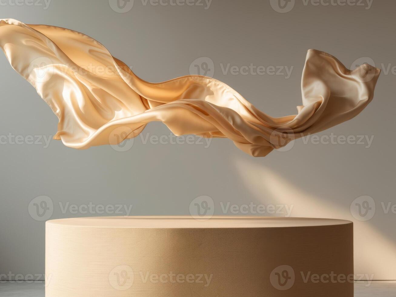 A large piece of fabric is flying in the air photo