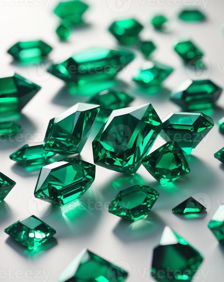 Shining emerald cluster with sharp edges photo