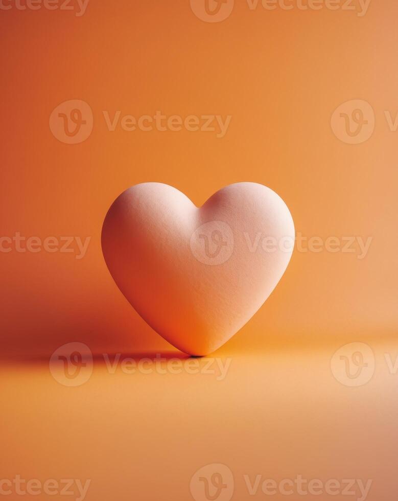 there is a heart shaped object on a orange background photo