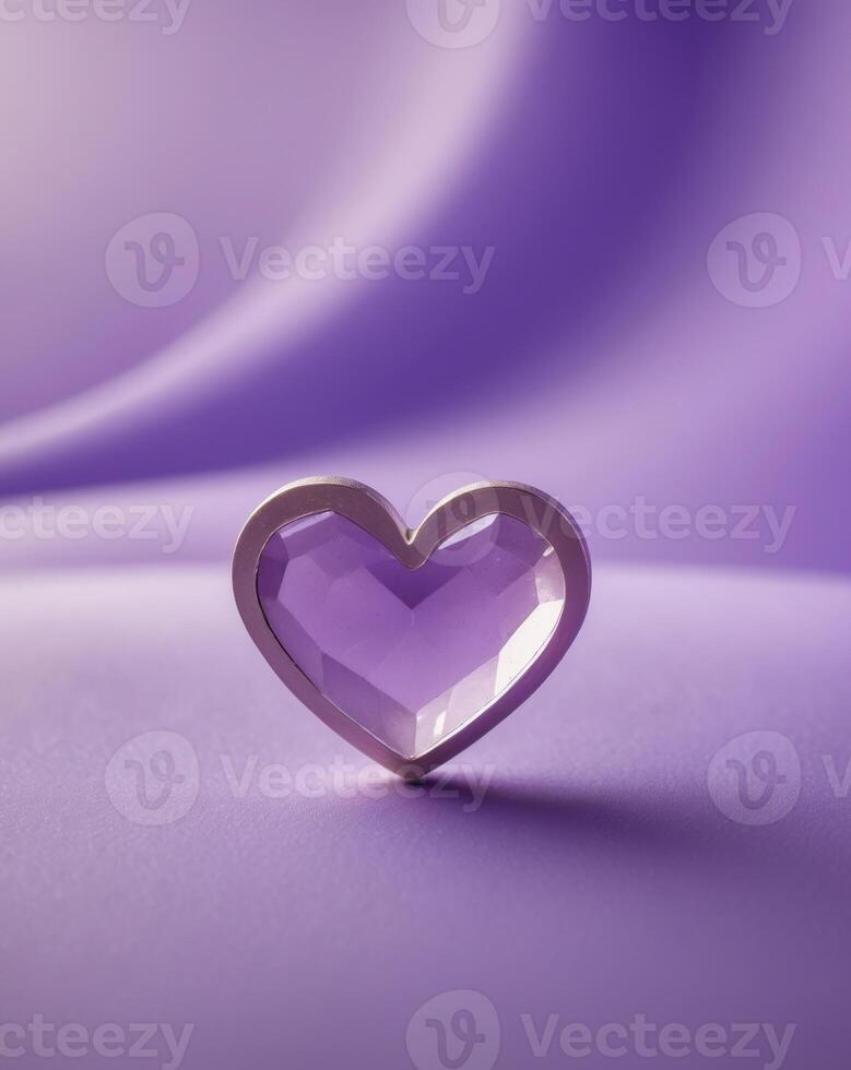 a close up of a heart shaped object on a purple background photo