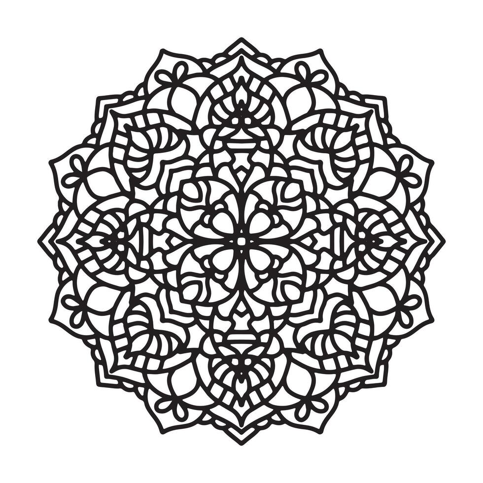 Mandala with floral style vector