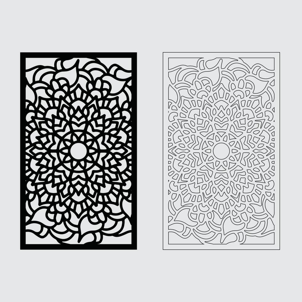 Mandala wall panel door laser cut vector