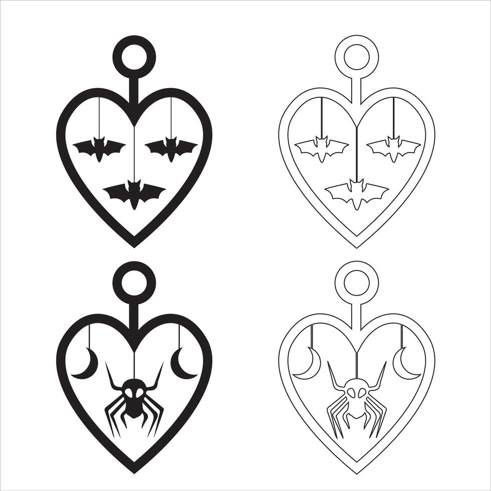 Earring laser cut collection vector