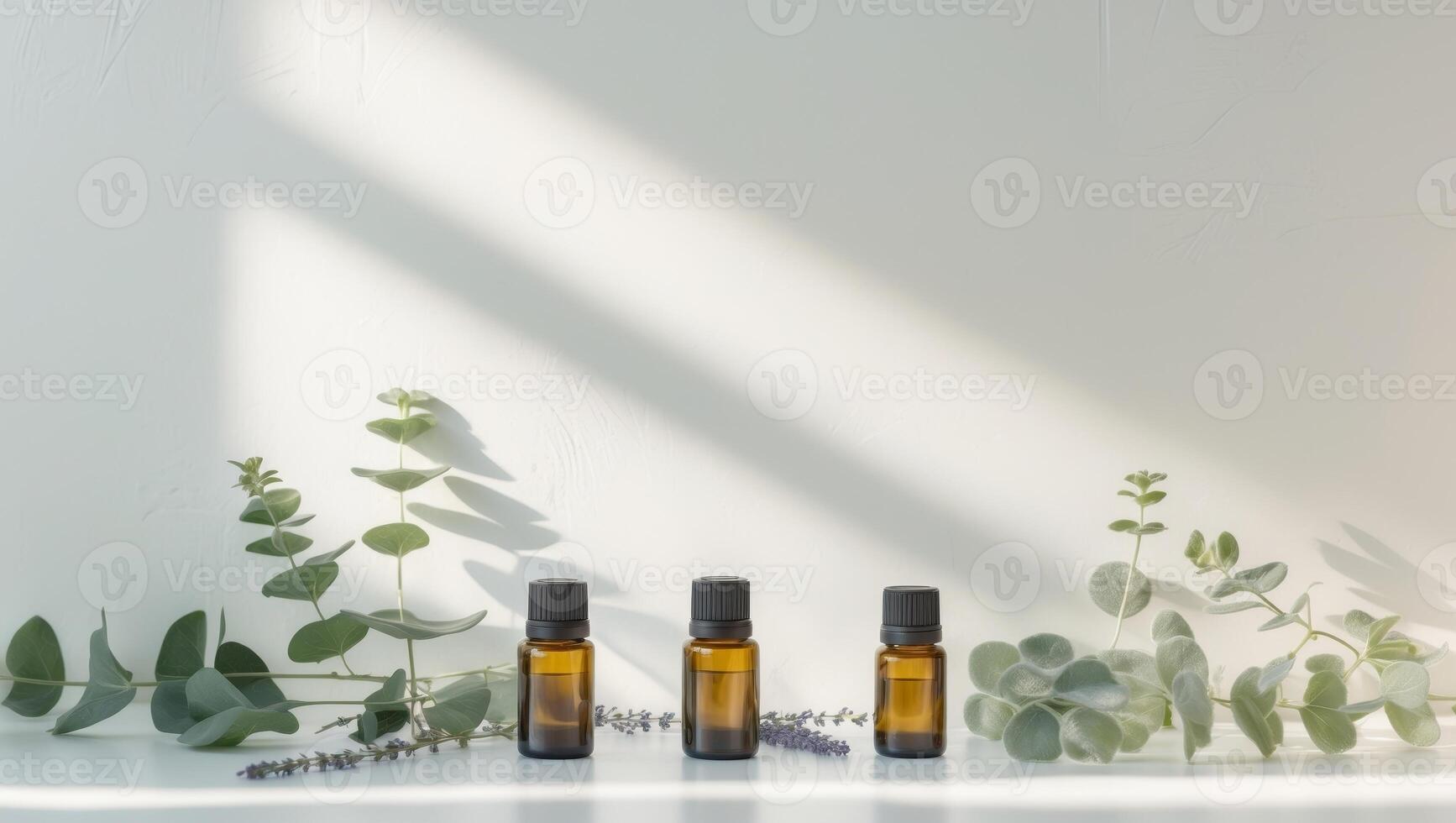 Essential oils creating tranquil atmosphere for wellness lifestyle photo