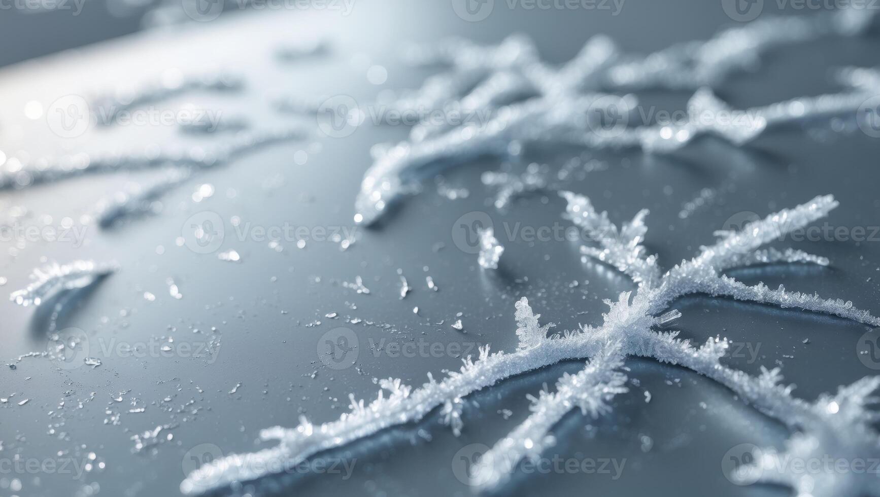A frosty metal surface texture with icy formations spreading across cold steel photo