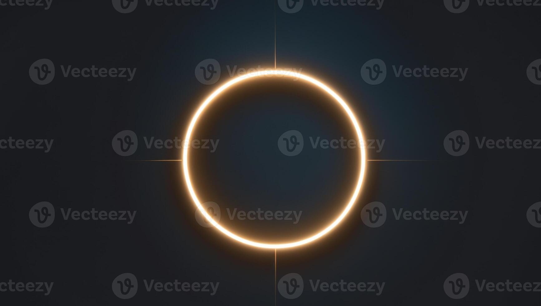 a bright glowing circle with a black background and a gold light photo