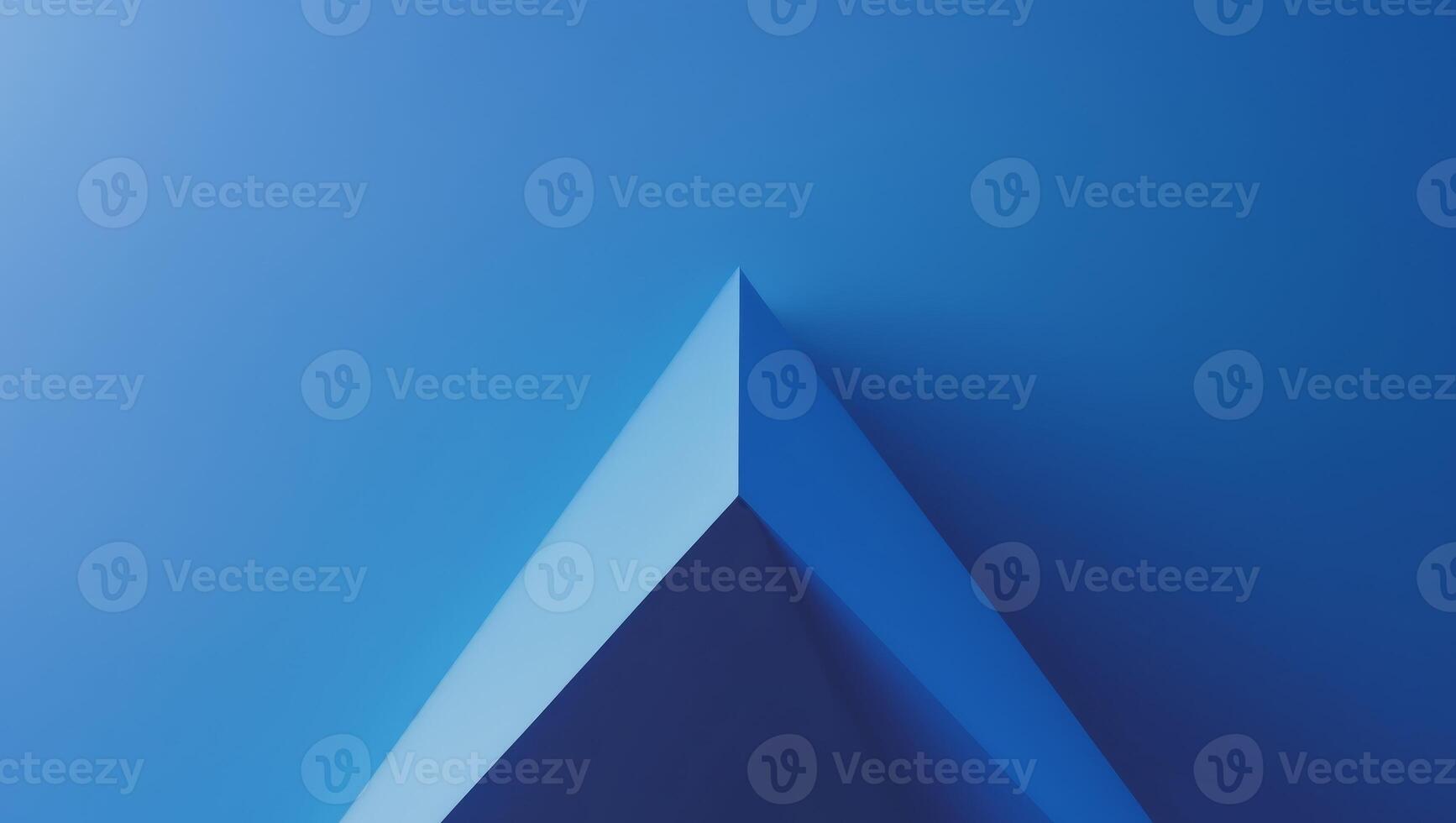 A blue triangle on a blue background photo