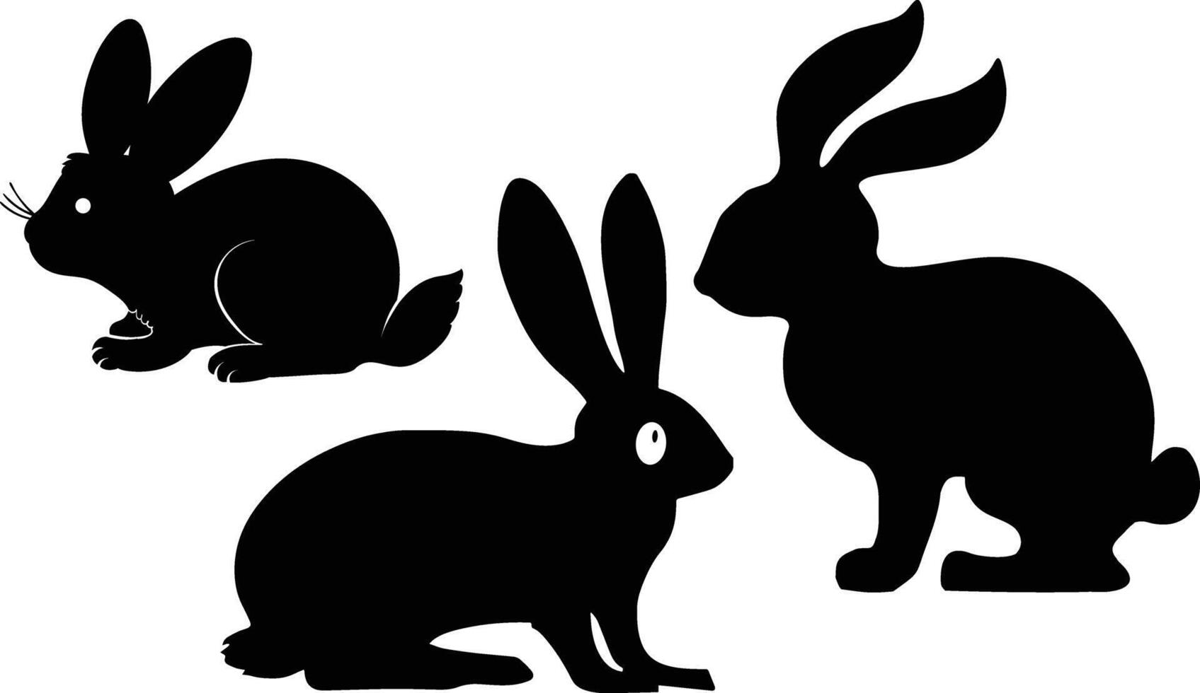 Rabbit premium silhouette vectors