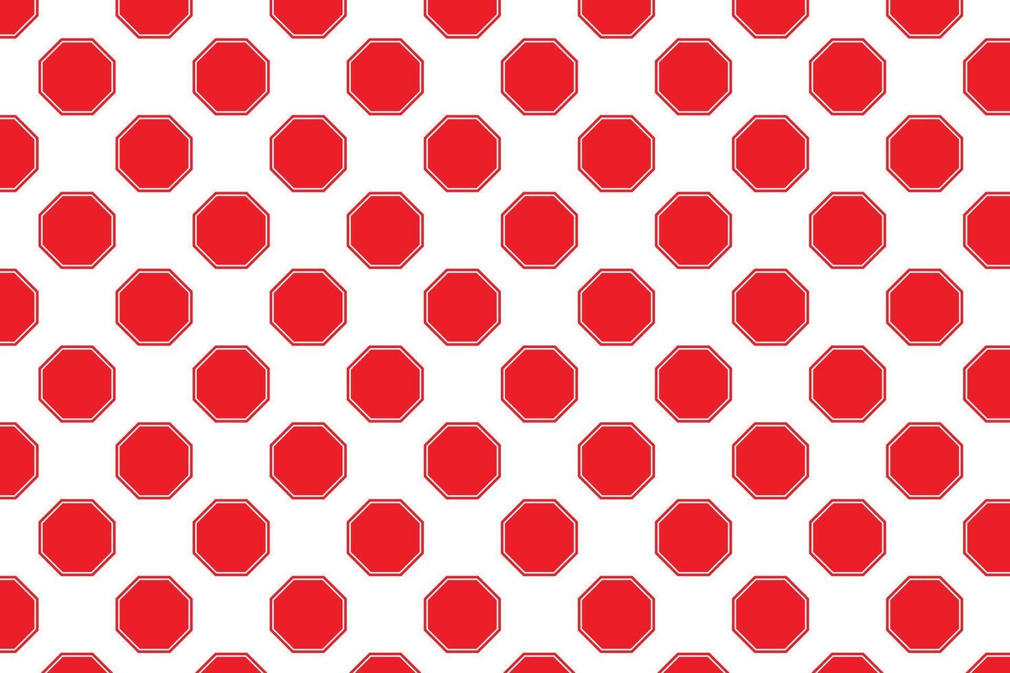 Red stop sign pattern on white background . Octagon pattern ...