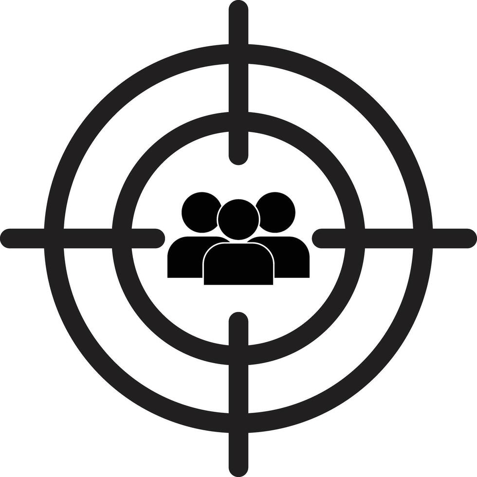 Target audience icon isolated on white background . Group focus icon . Target icon with group symbol . illustration vector