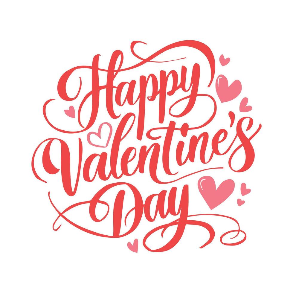 happy valentines day typography lettering greeting card design vector