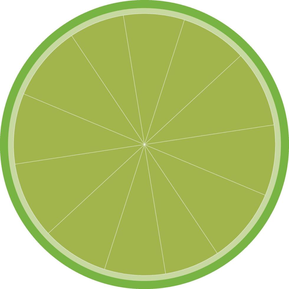 Green lemon slice. Lemon slice isolated design. vector
