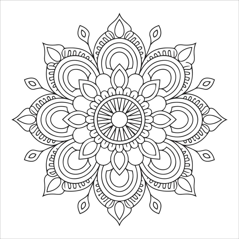 lined mandala design white background vector