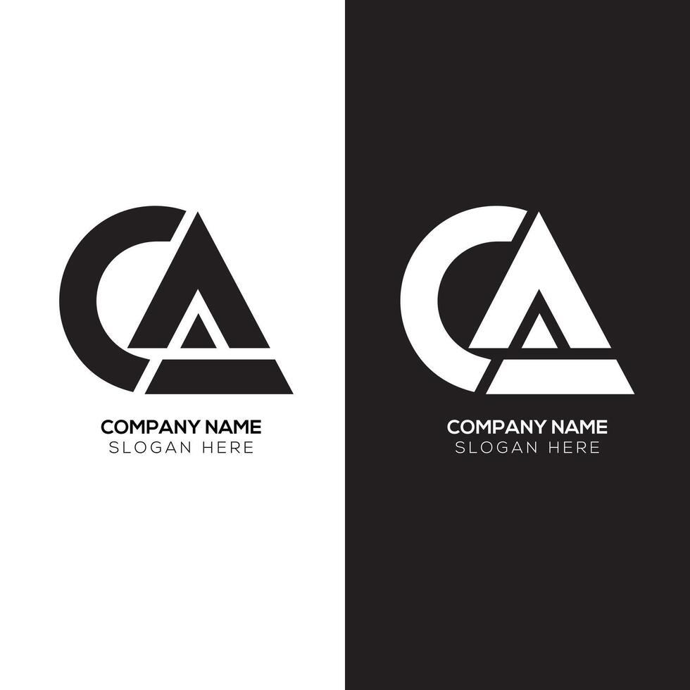 CA Triangle letter logo vector