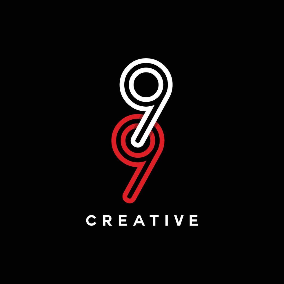 Number 99, logo icon design template . vector