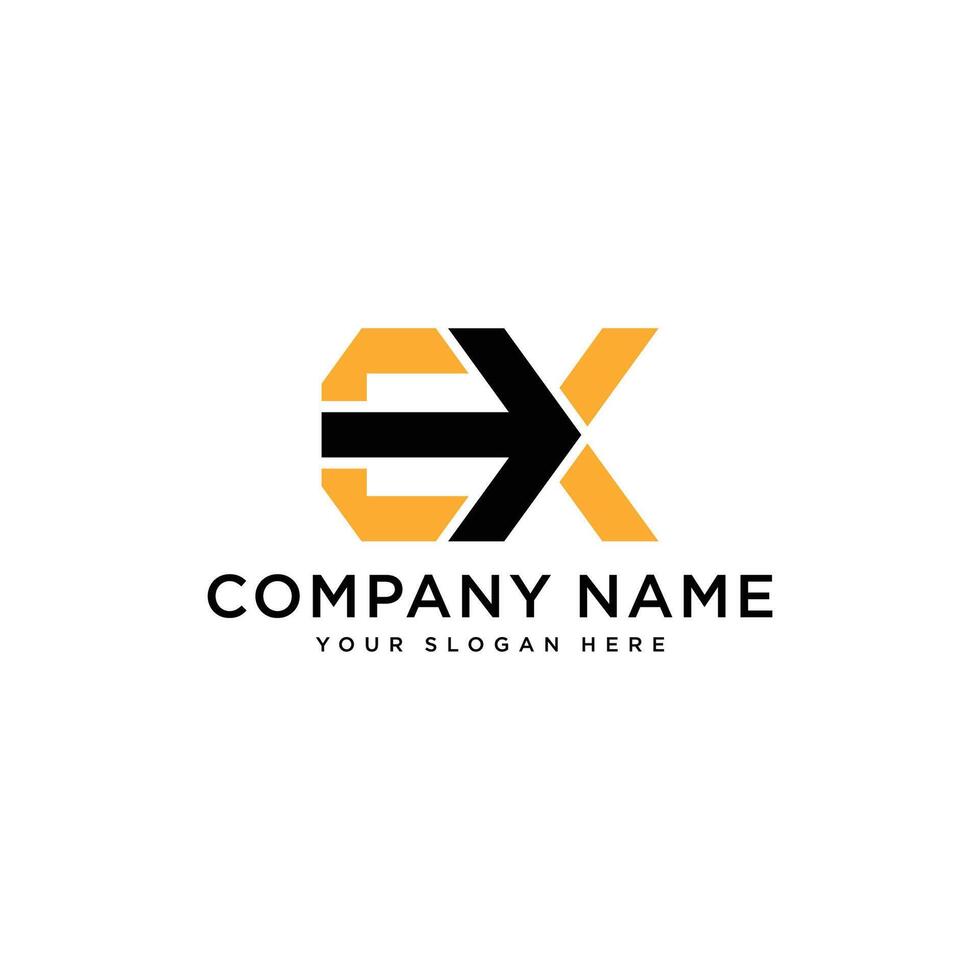 Abstract Letter Logo Template Initial EX. illustration vector