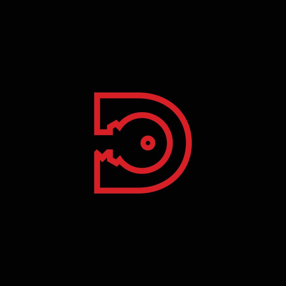 Initial letter D Key logo Concept, Key with Letter D, Logo Design Template vector