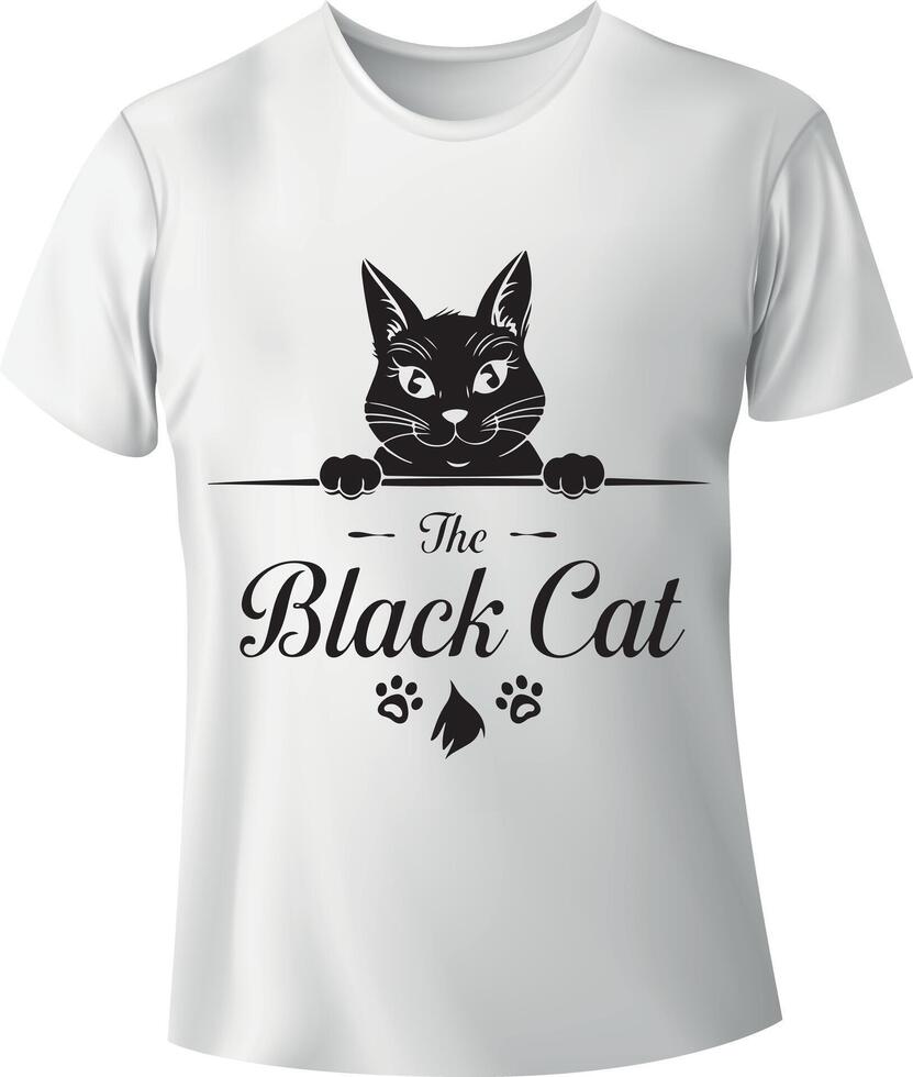 Minimalist Playful Black Cat Illustration - Elegant Design vector