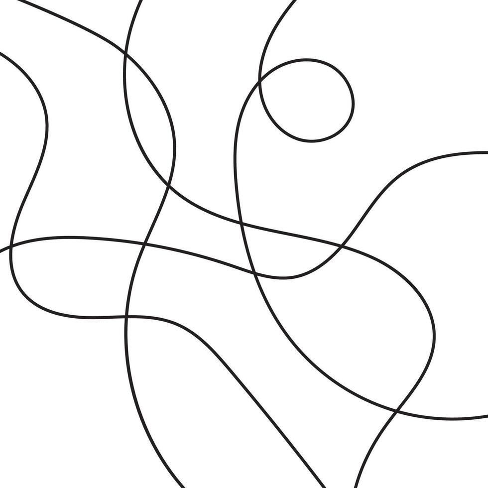 Abstract tangled texture with chaotic lines vector