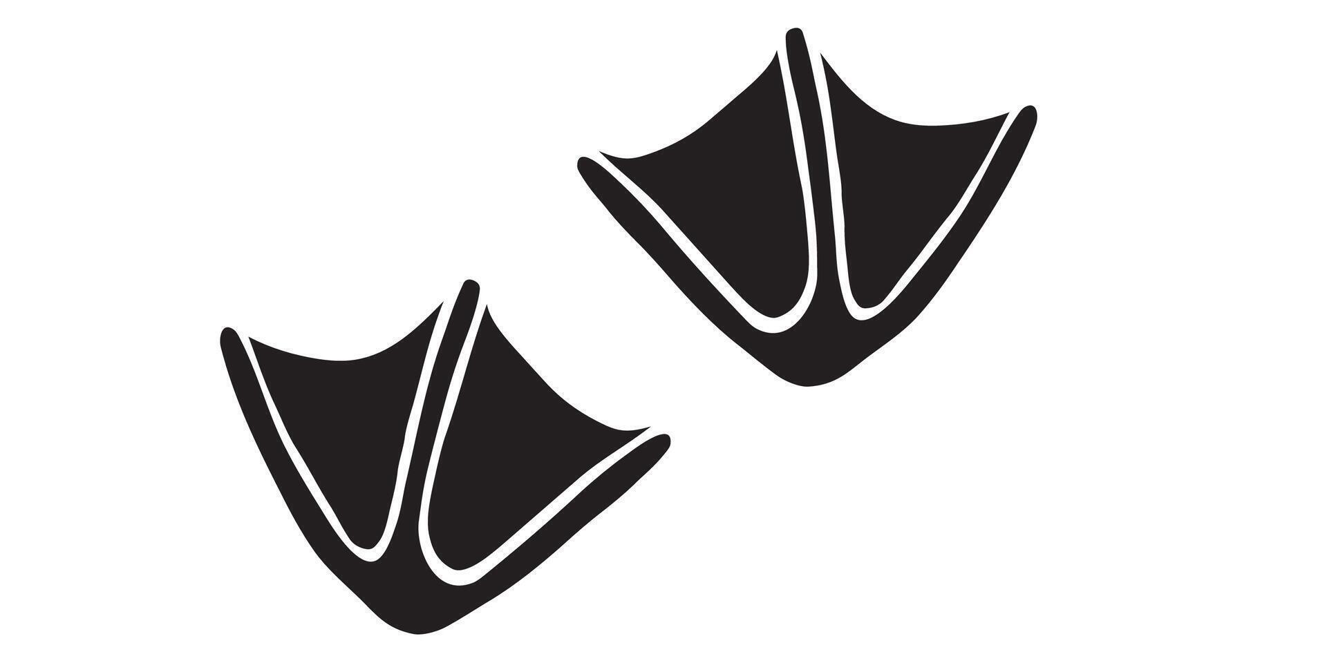 Duck and goose tracks. Bird paw prints for design. vector