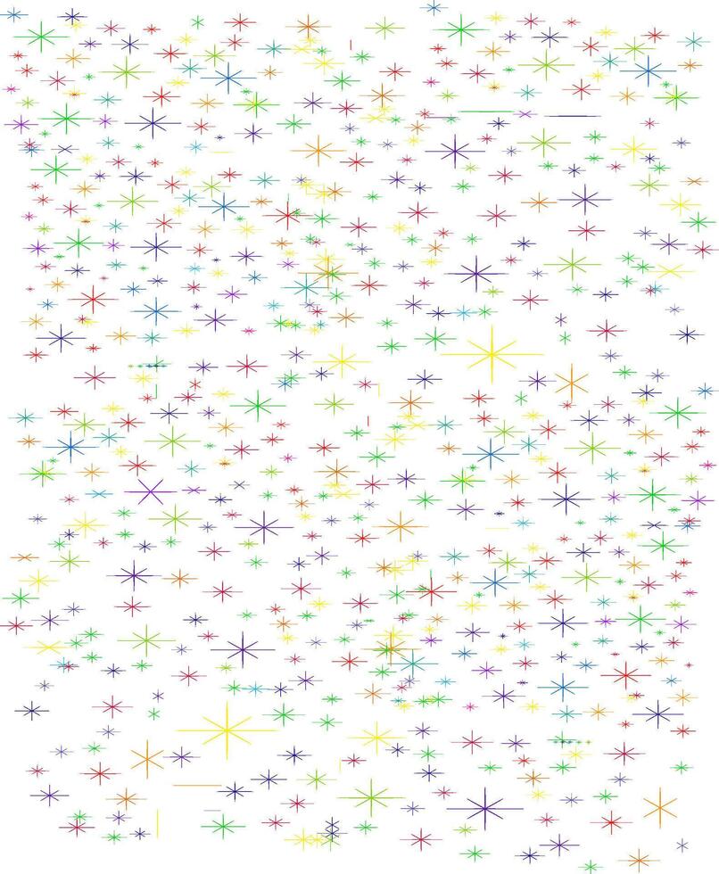 Colorful star pattern on white background. vector