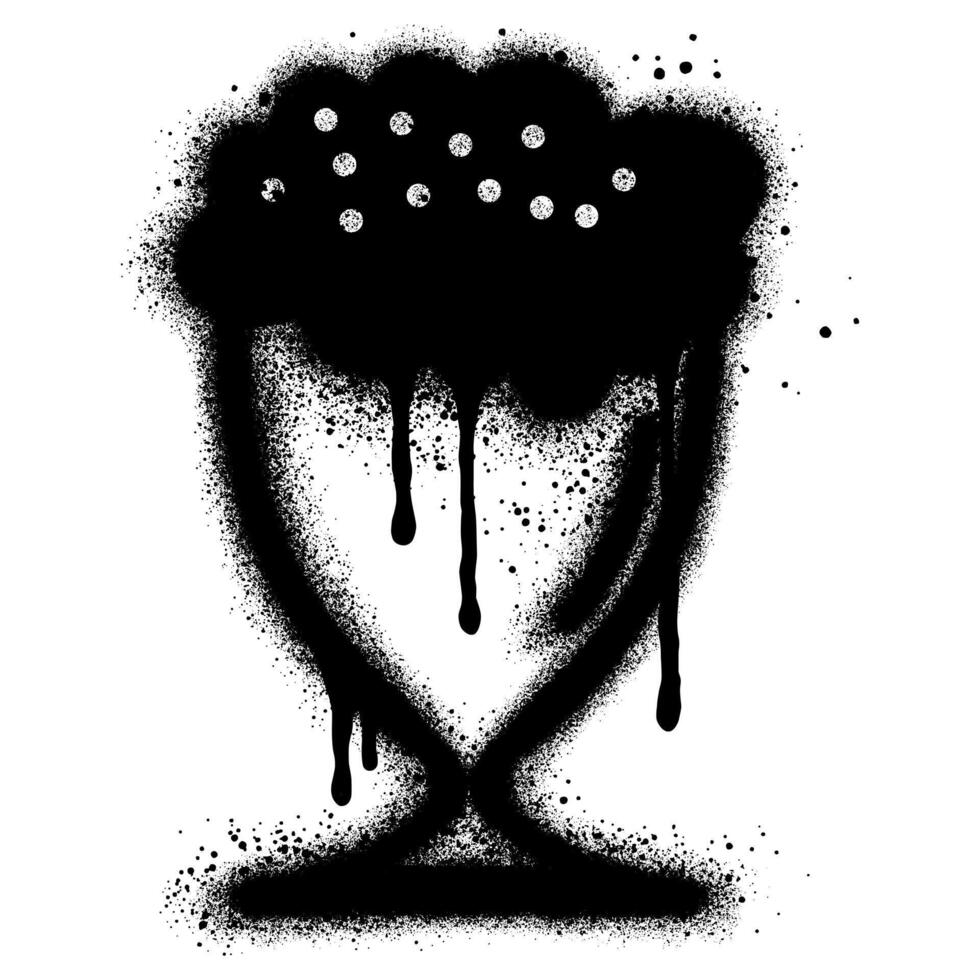 milkshake in urban graffiti style with black spray paint. vector