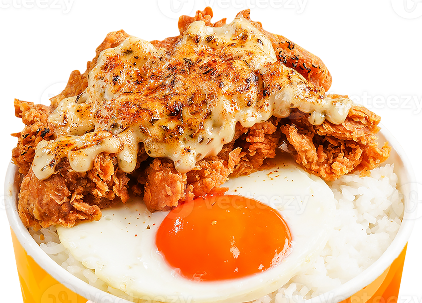 Truffle Chicken Garlic Cheese Mentai with egg png