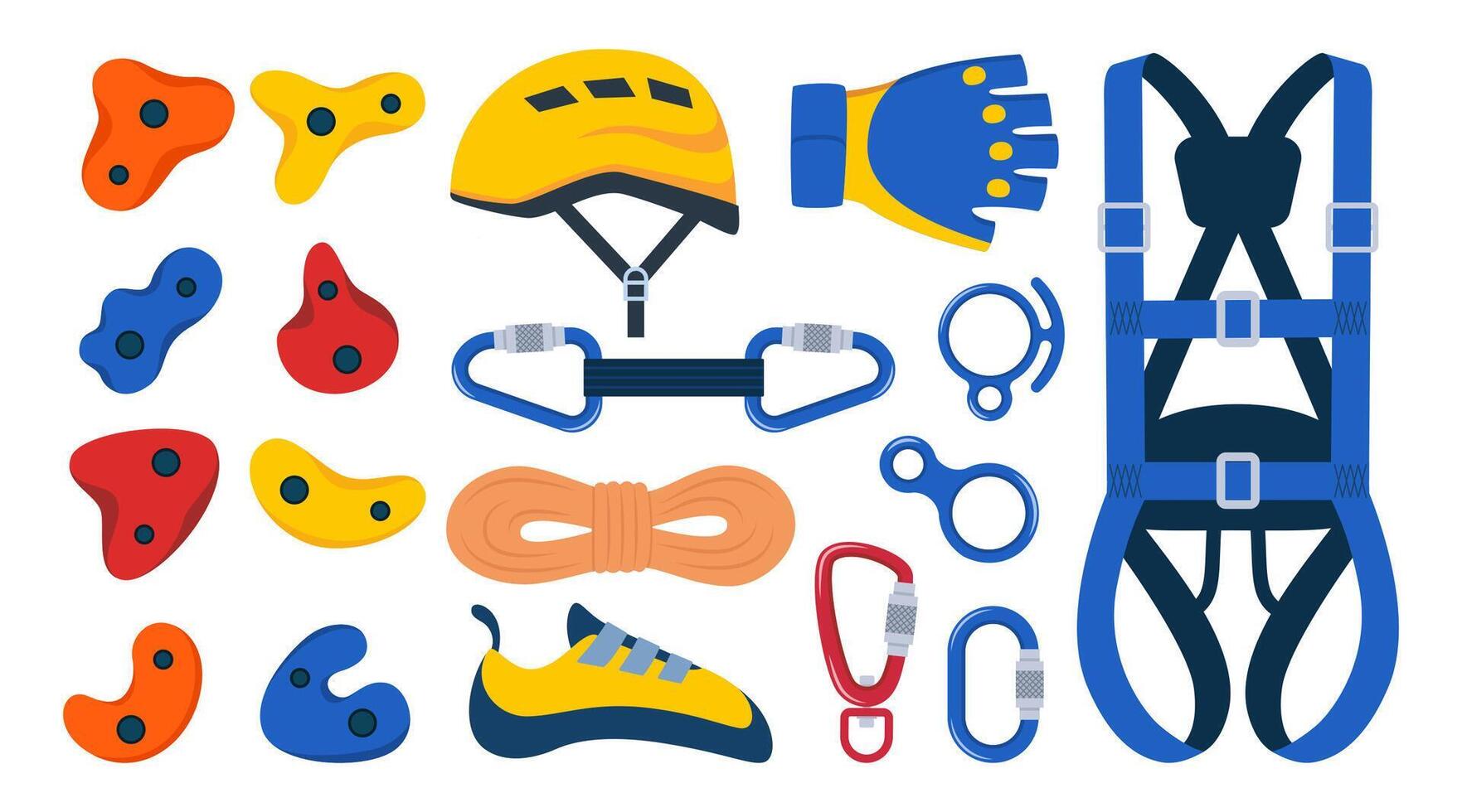 Climbing gear equipment Mountaineering tool climber stuff elements for Climbing gear equipment Mountaineering tool climber stuff elements for