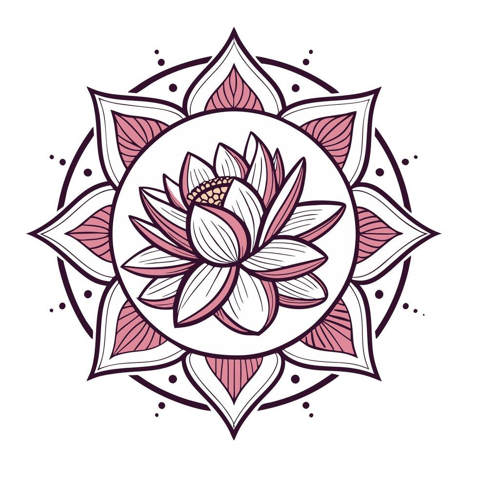 The Eternal Lotus of Indian Mandalas vector