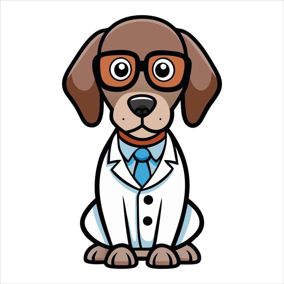 German shorthaired pointer dog doctor sitting vector
