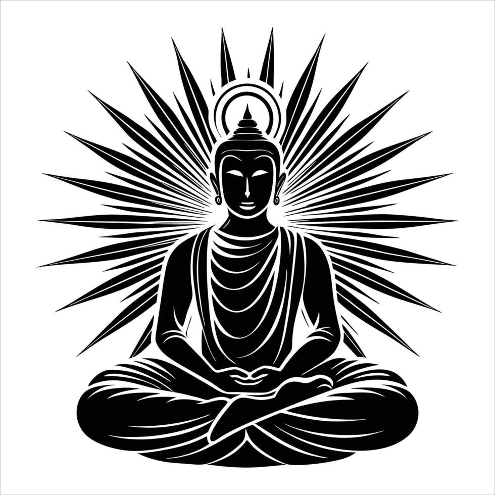 Buddha Silhouette royalty. vector