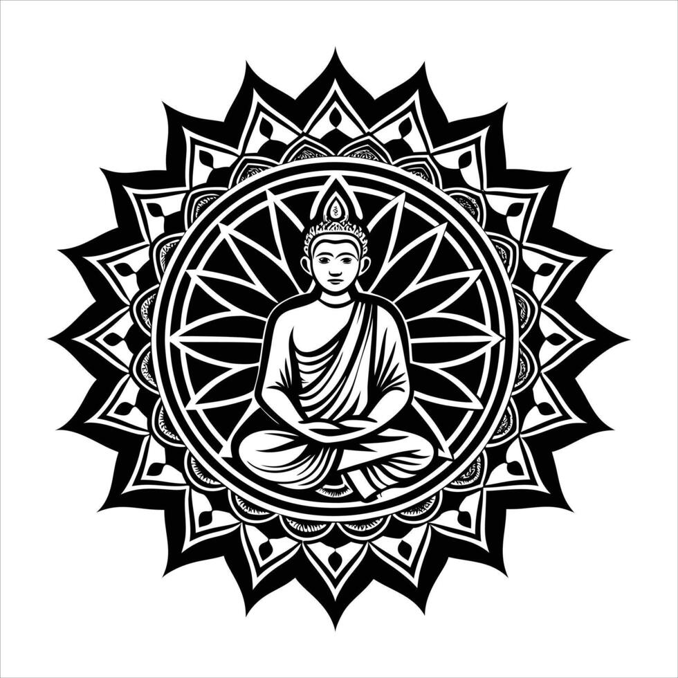 Buddha Silhouette Images vector
