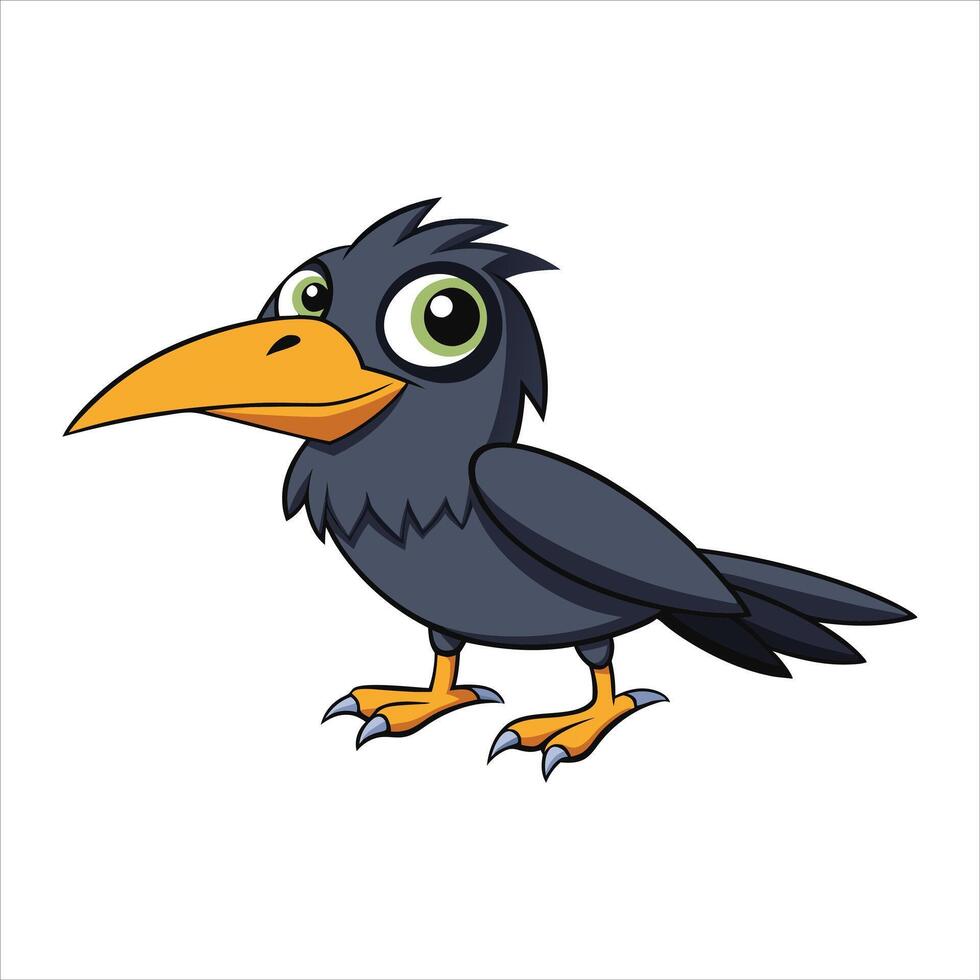Close-up of black crow-inspired vector