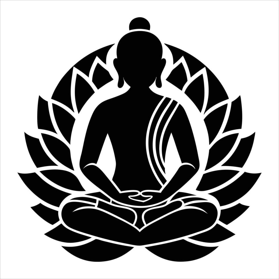 Buddha Lotus Flower illustrations vector