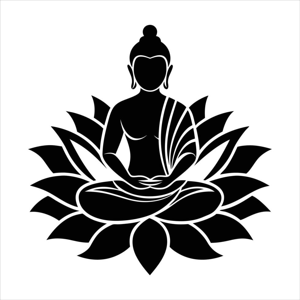 Buddha Lotus Flower illustrations vector