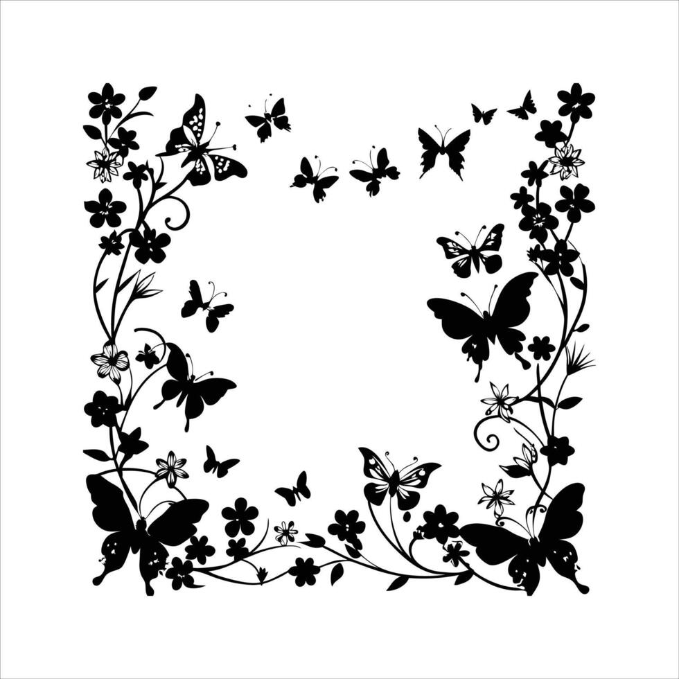 Butterfly Border . vector