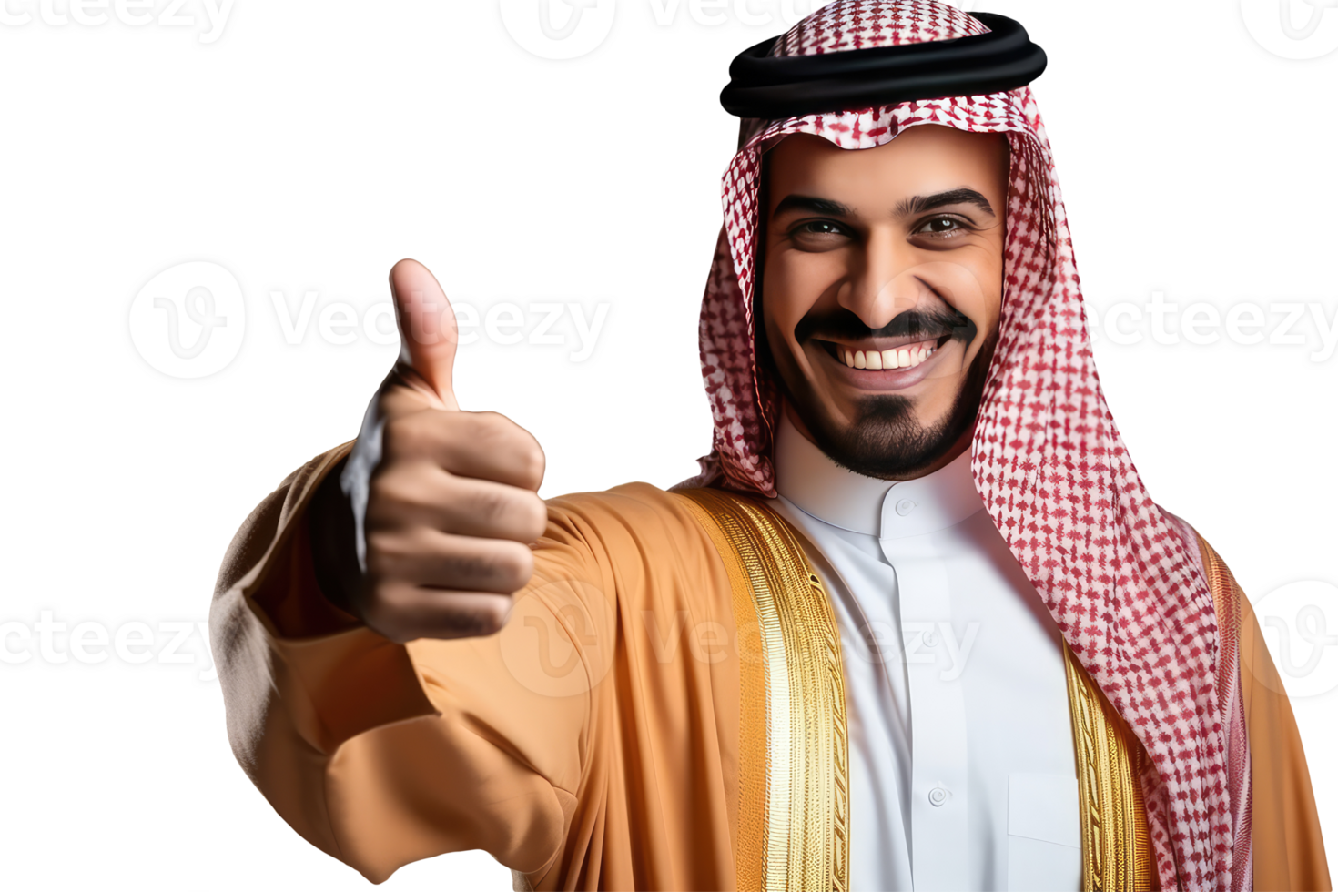 Happy Arabic Man Giving Thumb Up Character Created By . png