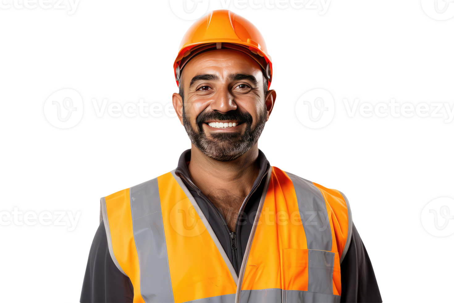 Portrait of Happy Mature Man in Construction Attire Created By . png