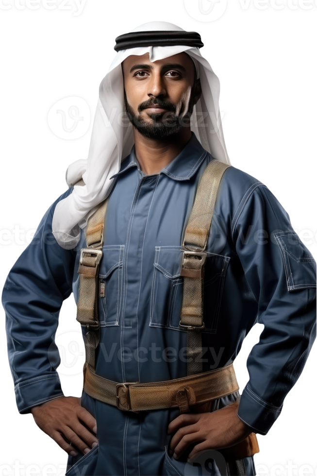 Portrait of Arabic Man Wearing Grey Unifrom. . png