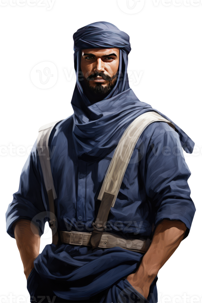 Isolated Arabic Worker Portrait Wearing Grey Attire. . png