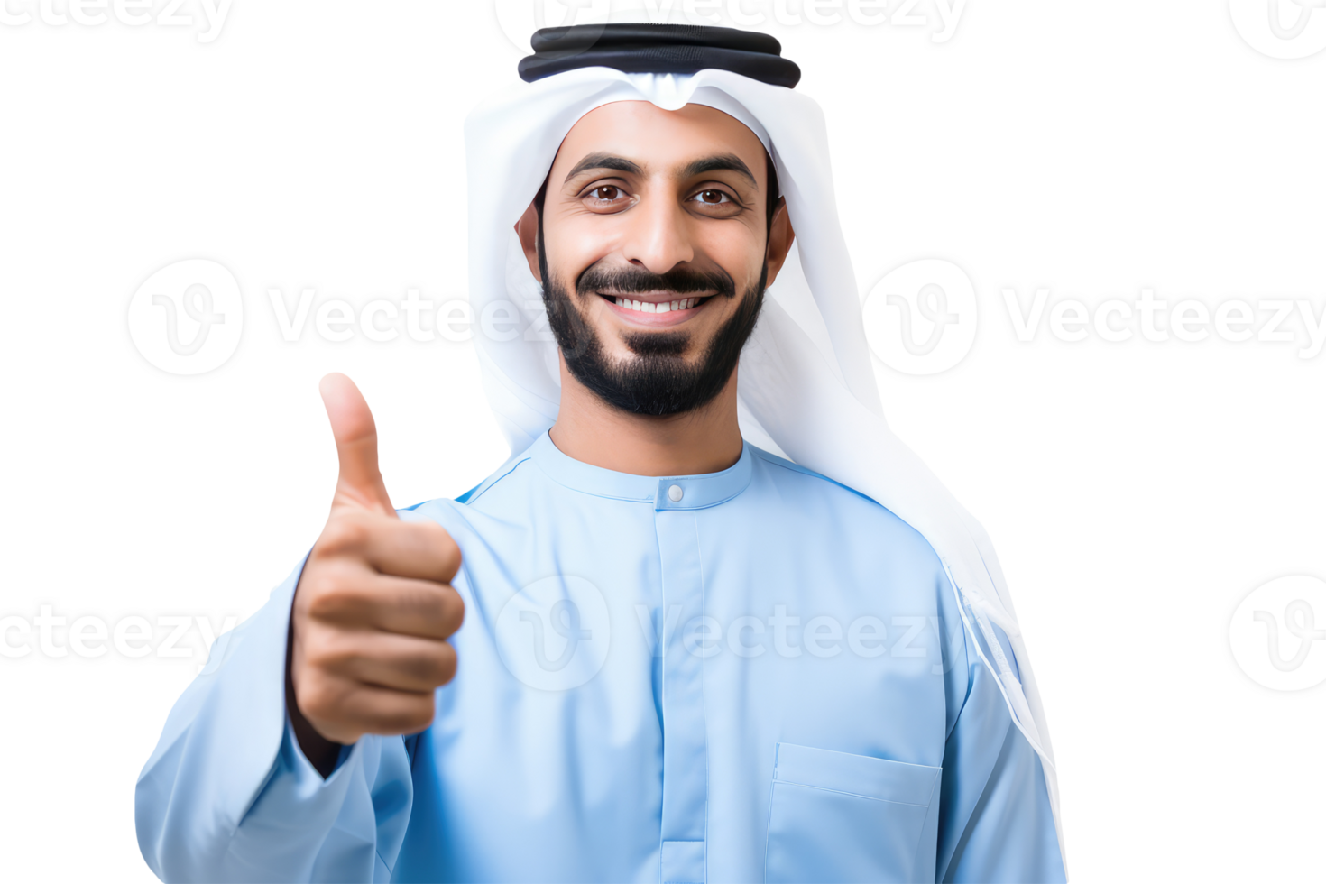 Happy Arabic Man Giving Thumb Up Character Created By . png