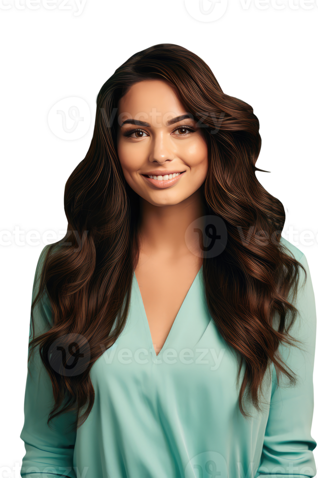Cheerful Charming Cheering Woman wearing Turquoise V Shape Neck Dress. A Fictitious Character Created By . png