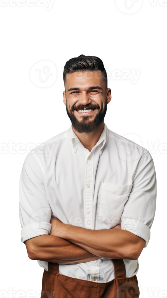 Studio Shot of Happy Handsome Beard Man with Bright Teeth. A Fictitious Character Created BY . png